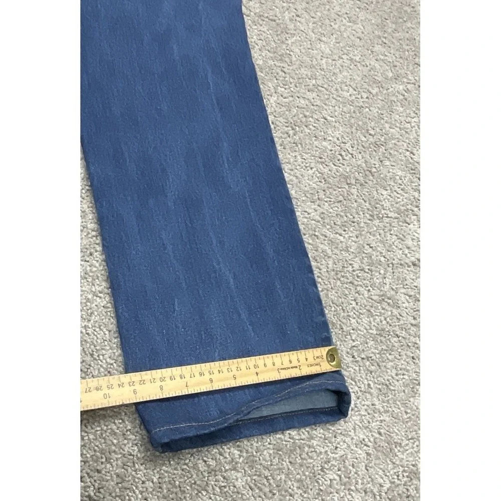 Dearborn Denim Men's Blue Stretch Straight Leg Jeans USA Made 38 x 34 Whiskering